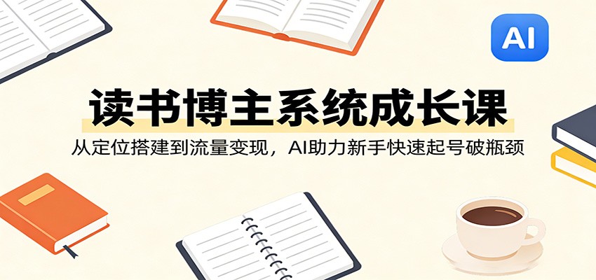 读书博主系统成长课：从定位搭建到流量变现，AI助力新手快速起号破瓶颈-云创网