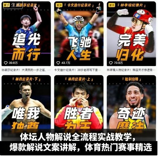 体坛人物解说全流程实战教学，爆款解说文案讲解，体育热门赛事精选-云创网