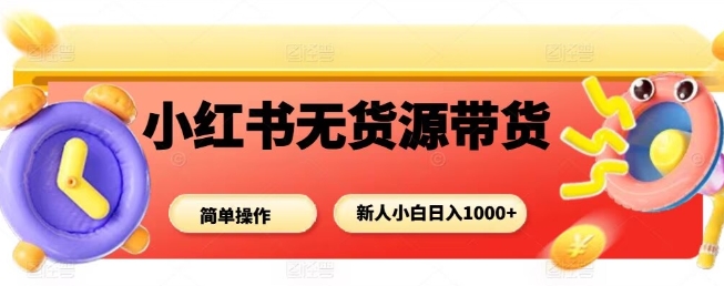 小红书无货源带货项目，简单无脑，新人小白日入多张-云创网