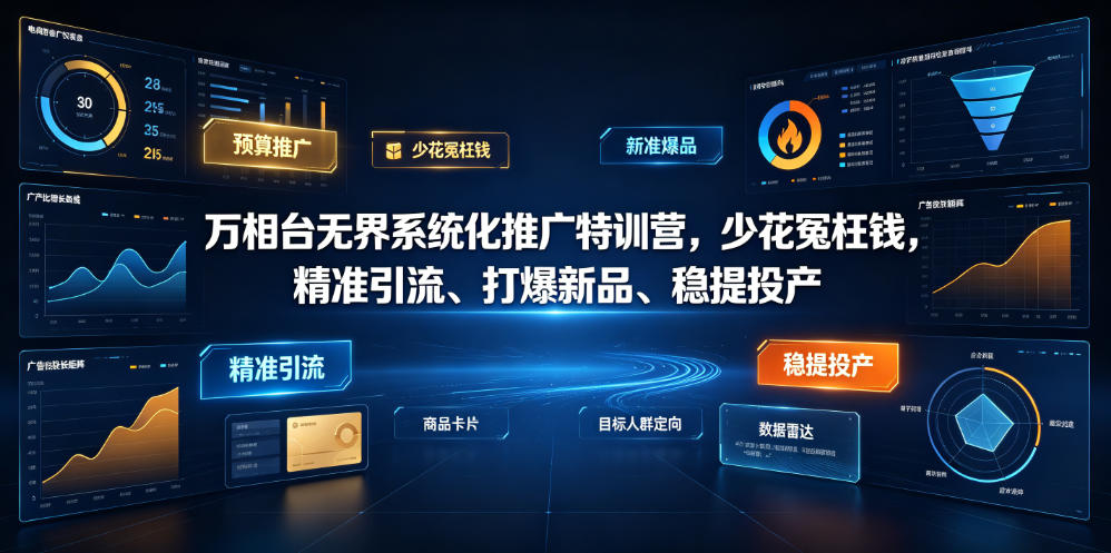 万相台无界系统化推广特训营VI0.0，少花冤枉钱，精准引流、打爆新品、稳提投产（全程录音+字幕）-云创网