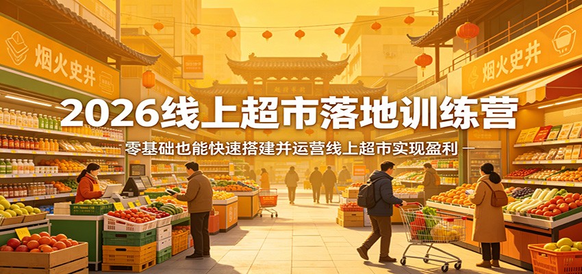 2026线上超市落地训练营，零基础也能快速搭建并运营线上超市实现盈利-云创网