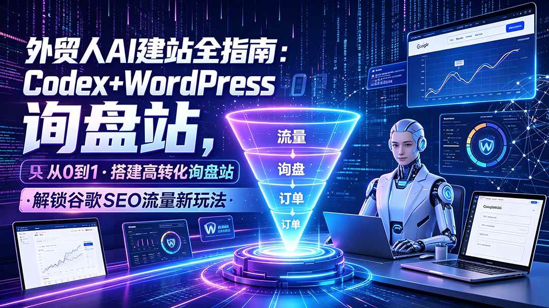 （19439期）外贸人AI建站全指南：Codex+WordPress从0到1·搭建高转化询盘站·解锁谷歌SEO流量新玩法-云创网