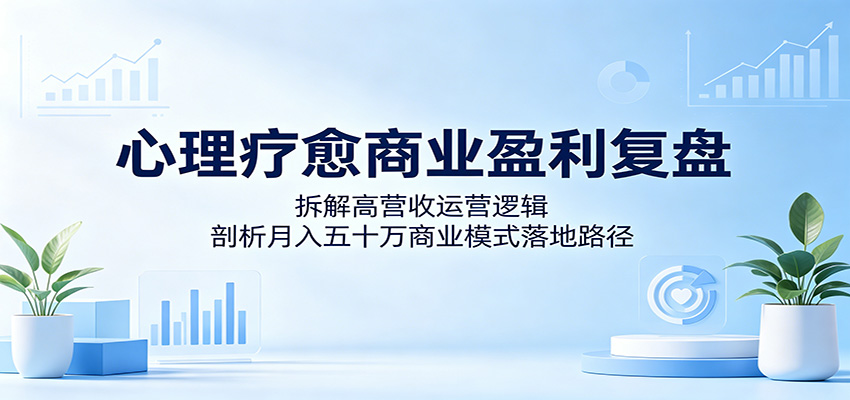 心理疗愈商业盈利复盘：拆解高营收运营逻辑，剖析月入五十万商业模式落地路径-云创网