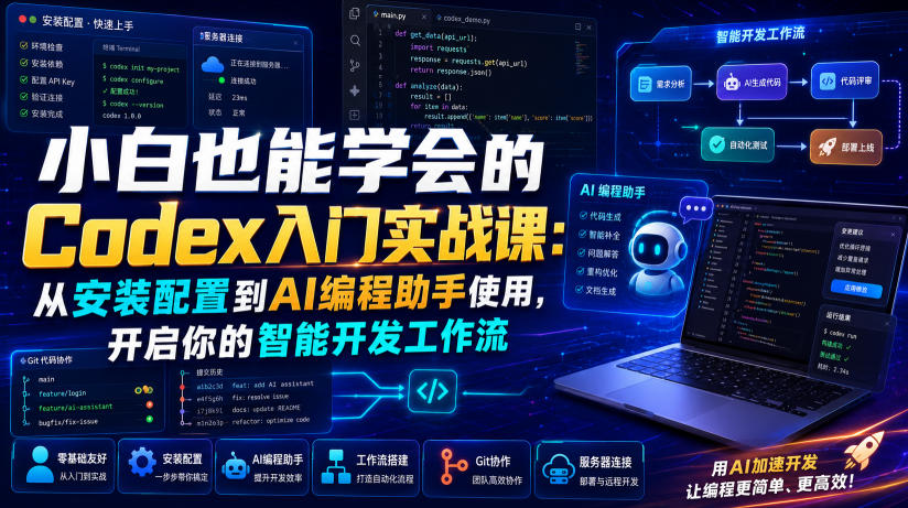 小白也能学会的Codex入门实战课：从安装配置到AI编程助手使用，开启你的智能开发工作流-云创网