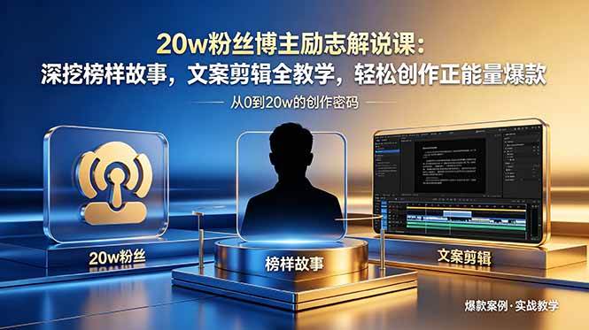 （18648期）20w粉丝博主励志解说课：深挖榜样故事，文案剪辑全教学，轻松创作正能量爆款-云创网