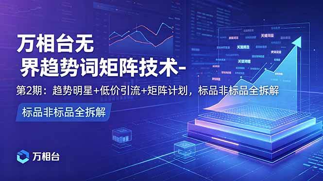 （18861期）万相台无界趋势词矩阵技术-第2期：趋势明星+低价引流+矩阵计划，标品非标品全拆解-云创网