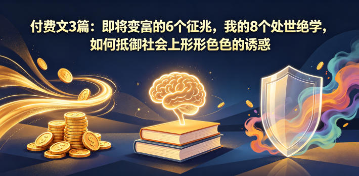 付费文3篇：即将变富的6个征兆，我的8个处世绝学，如何抵御社会上形形色色的诱惑-云创网