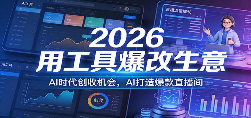 2026用工具爆改生意，AI时代创收机会，AI打造爆款直播间-云创网