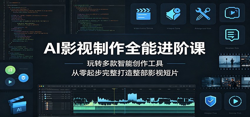 AI影视制作全能进阶课：玩转多款智能创作工具，从零起步完整打造整部影视短片-云创网