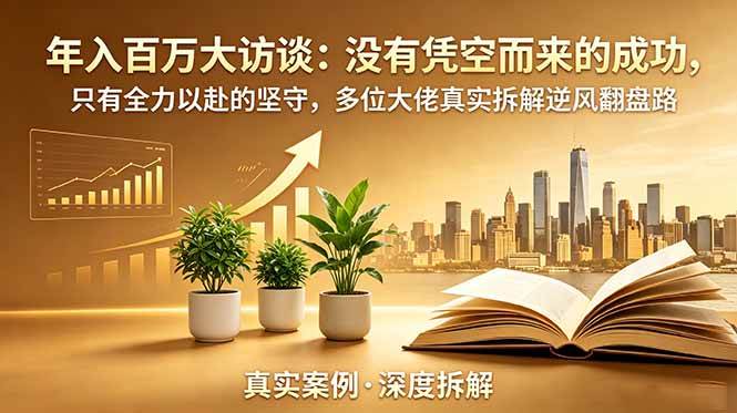 （19099期）年入百万大访谈-更新：没有凭空而来的成功，只有全力以赴的坚守，多位大佬真实拆解逆风翻盘路-云创网