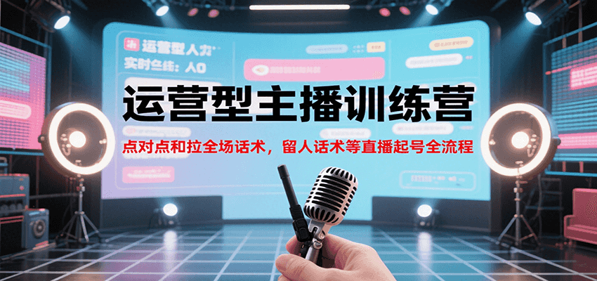 运营型主播训练营，点对点和拉全场话术，留人话术等直播起号全流程(更新8月)-云创网