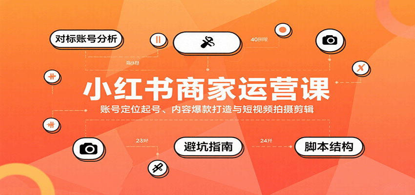 小红书商家运营课，账号定位起号、内容爆款打造与短视频拍摄剪辑-云创网