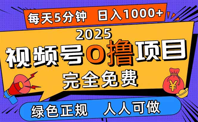 2025视频号0撸项目，5分钟一个号，日入1000+，人人可做-云创网