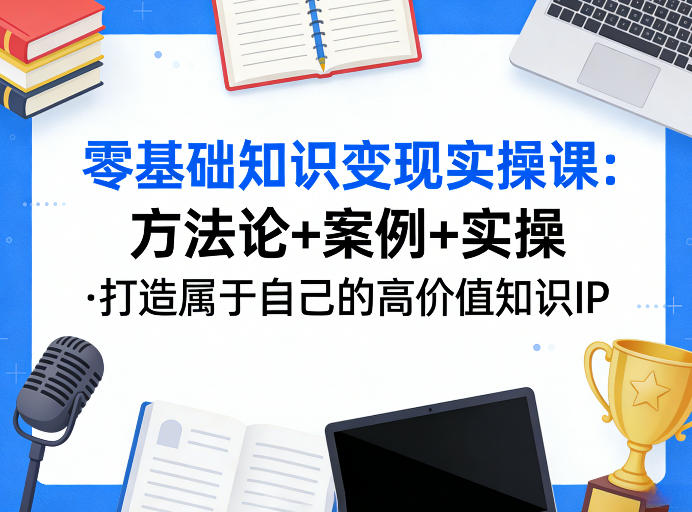 零基础知识变现实操课，方法论+案例+实操，打造属于自己的高价值知识IP-云创网