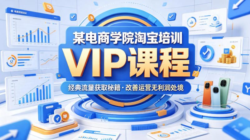 某电商学院淘宝培训VIP课程，各种经典有用的流量获取秘籍，改善运营产品没利润的处境(2026年5月)-云创网