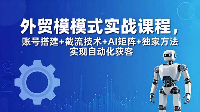 外贸新模式实战课程-更新5月，账号搭建+截流技术+AI矩阵+独家方法实现自动化获客-云创网