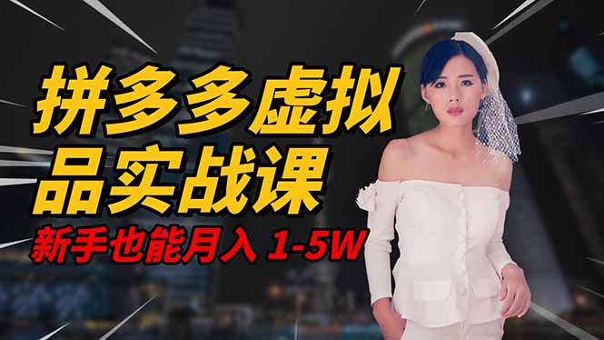 2025 拼多多虚拟品系统实战课，轻资产项目，可矩阵开工作室，新手也能...-云创网