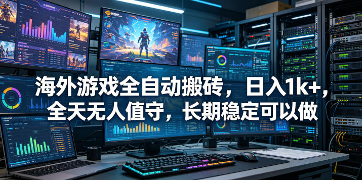 海外游戏全自动搬砖项目，日入1k+，全天无人值守，长期稳定可以做【揭秘】-云创网