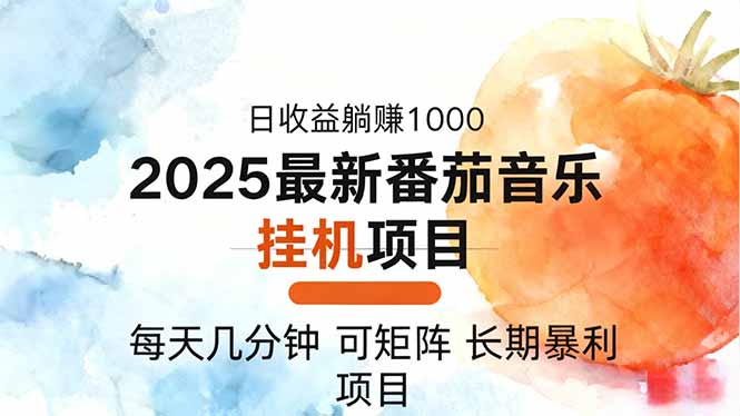 2025年最新番茄音乐人挂机项目，每天几分钟，月入1000＋，可矩阵，一台...-云创网
