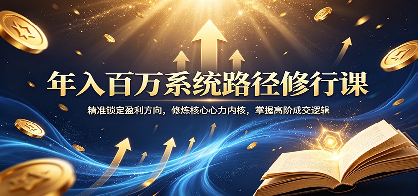 年入百万系统路径修行课：精准锁定盈利方向，修炼核心心力内核，掌握高阶成交逻辑-云创网