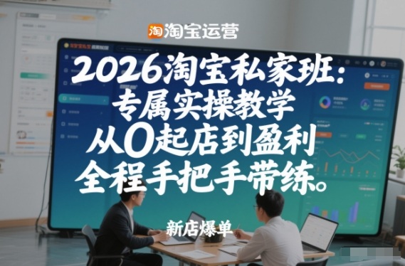 2026淘宝私家班：专属实操教学，从0起店到盈利，全程手把手带练-云创网