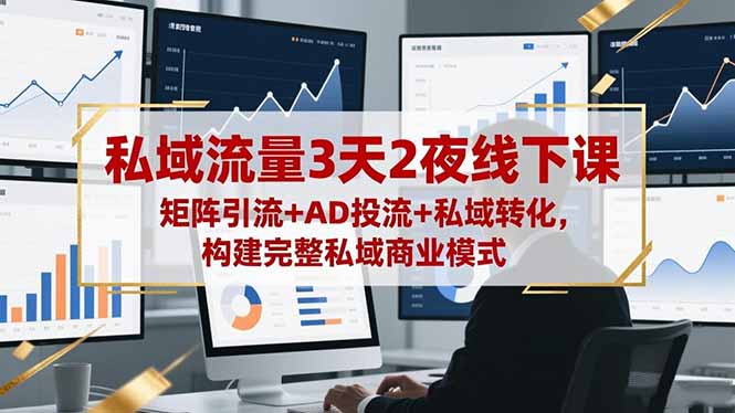 私域流量3天2夜线下课，矩阵引流+AD投流+私域转化，构建完整私域商业模式-云创网