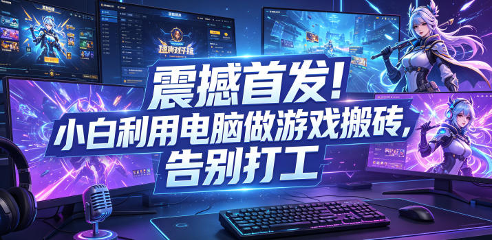 震撼首发！小白利用电脑做游戏搬砖，告别打工【揭秘】-云创网