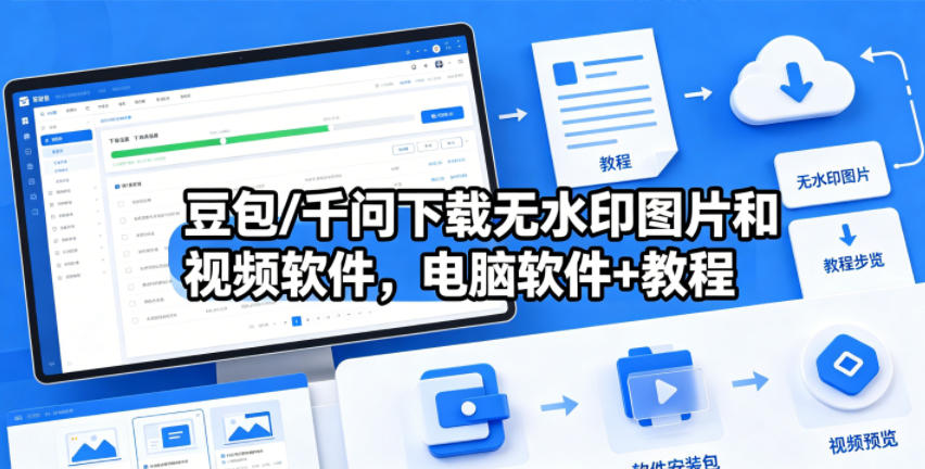 豆包/千问下载无水印图片和视频软件，电脑软件+教程-云创网