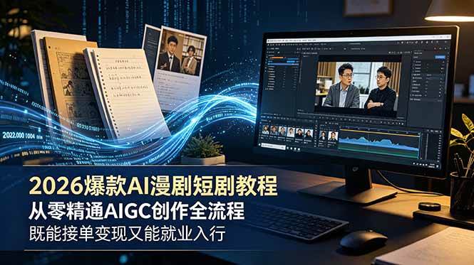 （18980期）2026 爆款 AI 漫剧短剧教程 从零精通 AIGC 创作全流程 既能接单变现又能就业入行-云创网