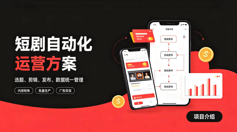 快手全自动短剧矩阵项目｜自动化分发，流量持续变现【揭秘】-云创网