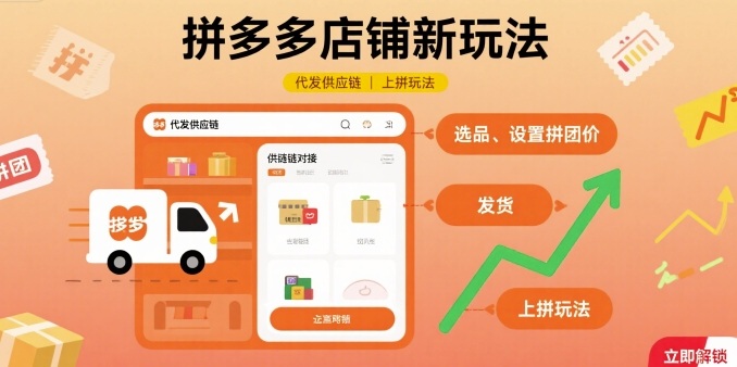 拼多多店铺新玩法，代发供应链上拼玩法-云创网