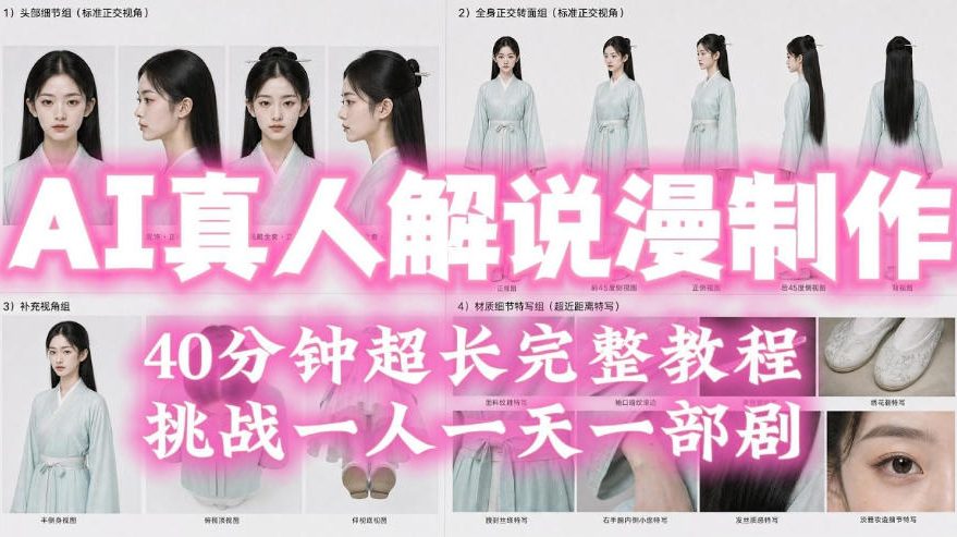 2026年AI真人解说漫剧自动批量化制作教程，40分钟超长完整，自动批量化制作，挑战一人一天一部剧！-云创网