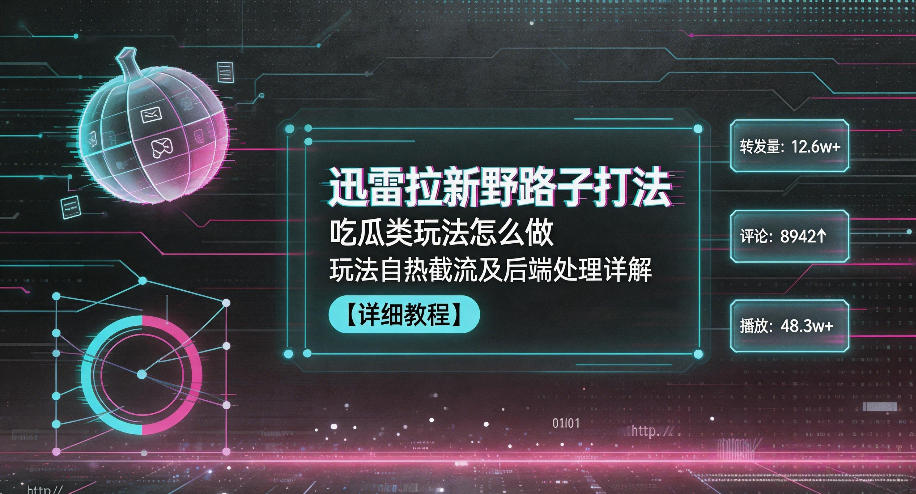 迅雷拉新野路子打法，吃瓜类玩法怎么做，玩法自热截流及后端处理详解-云创网