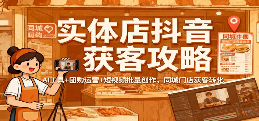 实体店抖音获客攻略：AI工具+团购运营+短视频批量创作，同城门店获客转化-云创网
