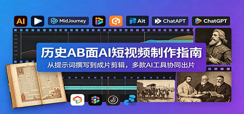 历史AB面AI短视频制作指南：从提示词撰写到成片剪辑，多款AI工具协同出片-云创网