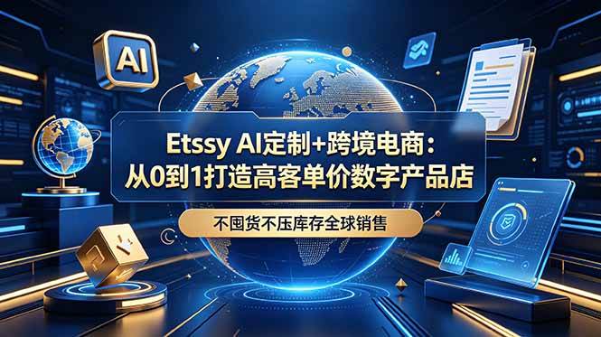 （18974期）Etsy AI定制+跨境电商：从0到1打造高客单价数字产品店，不囤货不压库存全球销售-云创网