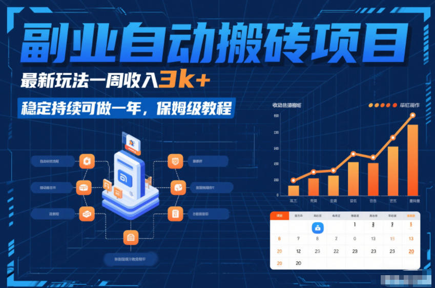 副业自动搬砖项目，最新玩法一周收入3k+，稳定持续可做一年，保姆级教程【揭秘】-云创网