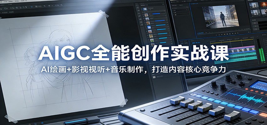 AIGC全能创作实战课：AI绘画+影视视听+音乐制作，打造内容核心竞争力-云创网