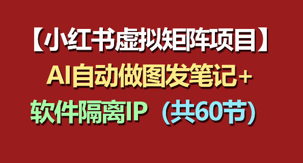 小红书虚拟矩阵项目：软件隔离IP+AI自动做图发笔记(共60节)-云创网