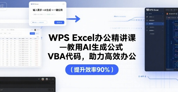 WPS Excel办公精讲课，教用 AI 生成公式，VBA 代码，助力高效办公-云创网