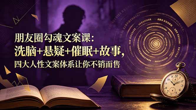 （19054期）朋友圈勾魂文案课：洗脑+悬疑+催眠+故事，四大人性文案体系让你不销而售-云创网