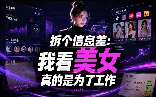 【理直气壮】我给看美女找了一个非常恰当的理由，信息差项目-云创网