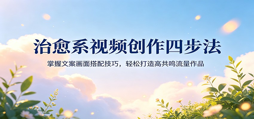 治愈系视频创作四步法：掌握文案画面搭配技巧，轻松打造高共鸣流量作品-云创网