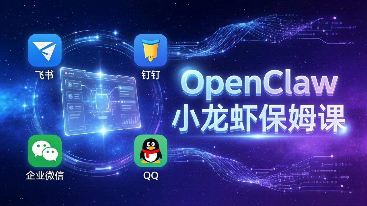OpenClaw小龙虾保姆课： Windows/macOS/Linux/Docker全系统安装，飞书+钉钉+企业微信+QQ 全接入-云创网