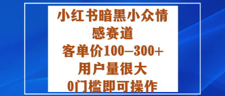 小红书暗黑小众情感赛道，客单价100-300+用户量很大，0门槛即可操作-云创网