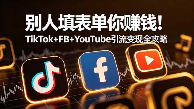 （19018期）别人填表单你赚钱！TikTok+FB+YouTube 引流变现全攻略【原创双语字幕】-云创网