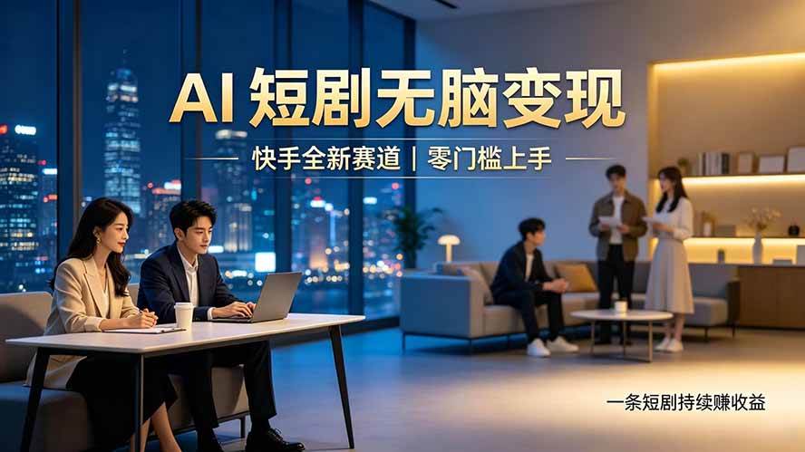（19577期）别乱找副业了，快手 AI 短剧零门槛长久被动增收-云创网