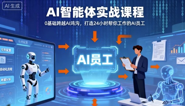 Ai智能体实战课程，0基础跨越Ai鸿沟，打造24小时帮你工作的Ai员工，打破常规，以实战定义Ai-云创网