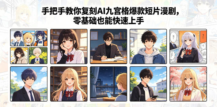 手把手教你复刻AI九宫格爆款短片漫剧，零基础也能快速上手-云创网