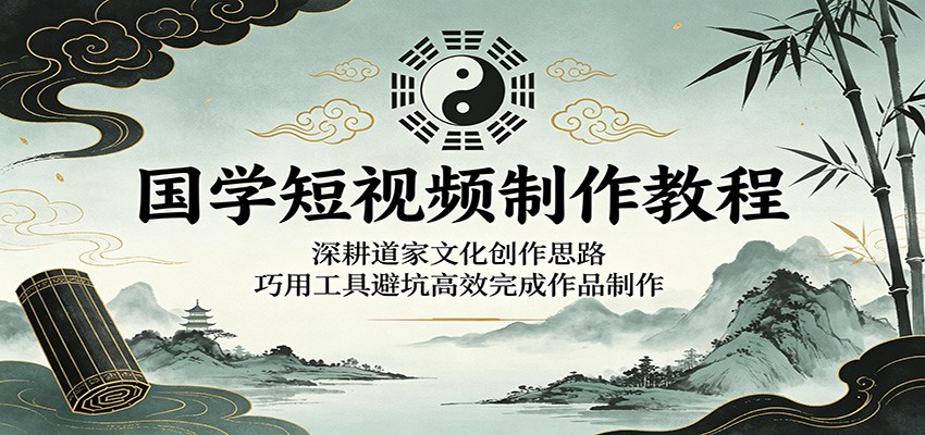 国学短视频制作教程：深耕道家文化创作思路，巧用工具避坑高效完成作品制作-云创网